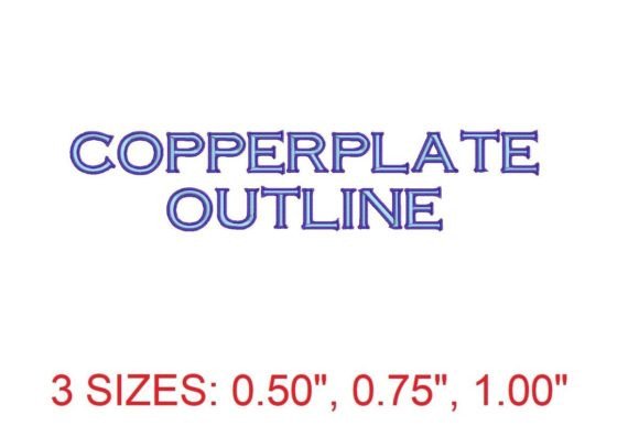Copperplate Outline Embroidery Font