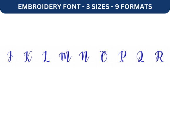 Exploring the Melany Script Font Upper J to R for Embroidery Design