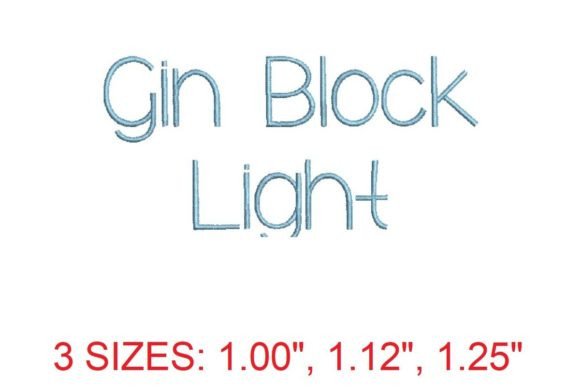 Introducing the Gin Block Light Embroidery Font