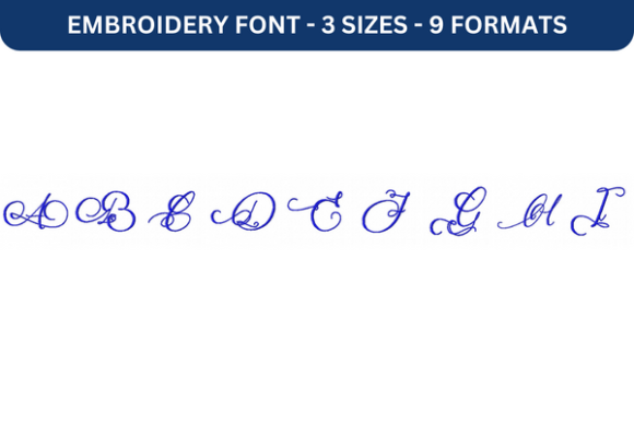 Mathilde Castleland Font Upper a to I: A Versatile Embroidery Font for Creative Projects