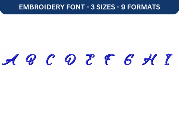 Reality Sunday Font Upper A to I – A Versatile Embroidery Font for Creative Projects