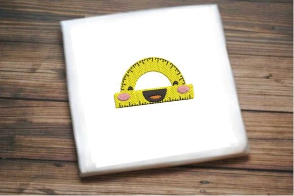 Smiling Protractor: A Charming Machine Embroidery Design That Combines Fun and Functionality